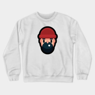 Bearded Man With A Hat Crewneck Sweatshirt